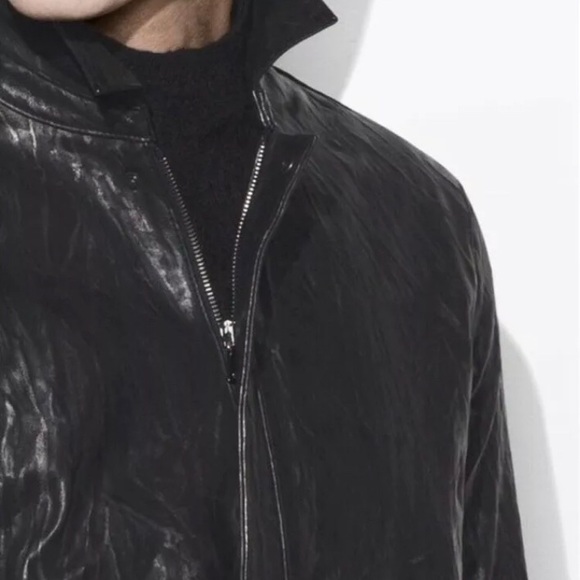 John Varvatos crinkled leather jacket size46 USA36 - Picture 8 of 10